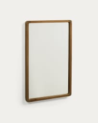 Shamel solid teak mirror with a walnut finish, 45 x 70 cm