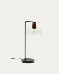 Silex table lamp with a metal foot in green glass