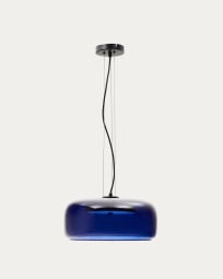Reig blue glass ceiling lamp, Ø 38 cm