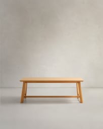 Tavolo Idun in legno impiallacciato e massello di rovere con finitura in tonalità naturale FSC Mix Credit 220 x 100 cm