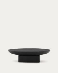Tavolino da appoggio in legno massiccio di acacia con finitura nera FSC 100% 140 x 70 cm