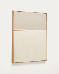 Quadro astratto Salin con riga orizzontale in lino 80 x 100 cm