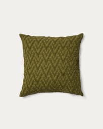 Evone cushion cover 100% cotton with waffle texture green 50 x 50 cm