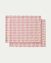 Coren set of 2 placemats in contrasting red 100% cotton jacquard 35 x 50cm