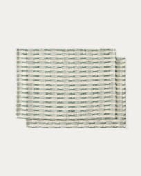 Coren set of 2 placemats in contrasting green 100% cotton jacquard 35 x 50cm