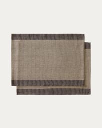Briven set of 2 black 100% cotton tablecloths 35 x 50cm