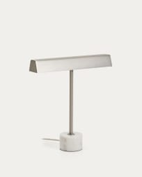 Lynor brushed metal table lamp with black marble base