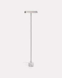 Lynor brushed metal floor lamp with black marble base