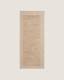 Marely beige wool runner rug 200 x 80cm