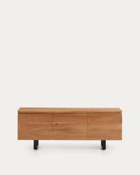 Uxue 3-door TV stand in solid acacia wood with bleached finish 150 x 58cm