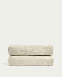 Martina bed cover in ecru chenille for mattress 180 x 200cm