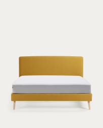 Dyla bed cover in mustard for a 160 x 200 cm mattress