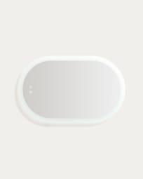 Mervi oval bathroom mirror with LED light and anti-fog 80 x 50cm