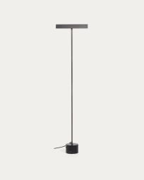 Lynor brushed metal floor lamp with white marble base