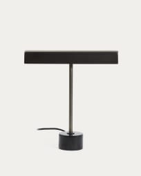 Lynor brushed metal table lamp with white marble base