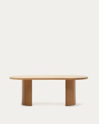 Mesa Nealy de chapa de carvalho com acabamento natural 200 x 100 cm