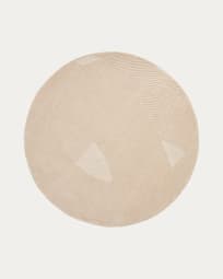Domm beige wool rug, Ø 200 cm