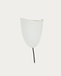 Nibla wall-mounted light fixture in white clay-effect metal