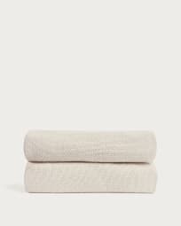 Martina bed cover in ecru chenille for mattress 160 x 200cm