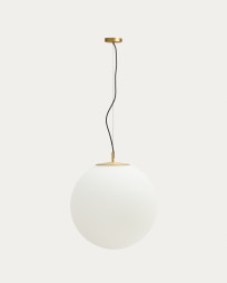 Brisia metal ceiling lamp with brushed brass finish and 1 frosted glass ball Ø50cm