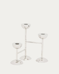 Nirela triple stainless steel candle holder 22cm
