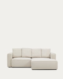 Marela beige chenille 3-seater sofa bed with right chaise longue 236cm FSC Mix Credit
