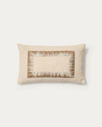 Enari beige and brown cotton cushion cover 50 x 30cm