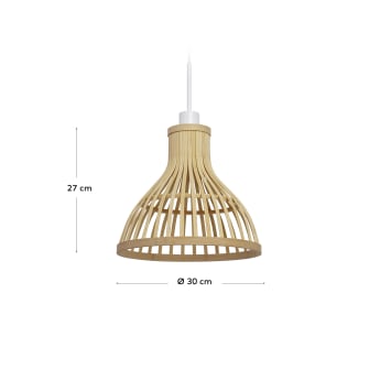 Pantalla para lámpara de techo Nathaya de bambú con acabado natural Ø 30 cm - tamaños