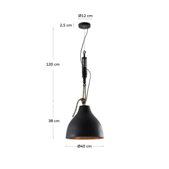 Lámpara de techo Sadie negro de acero - tamaños