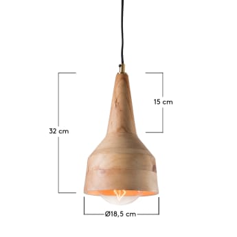 Lámpara de techo Allie de madera de pino Ø 18,5 cm - tamaños