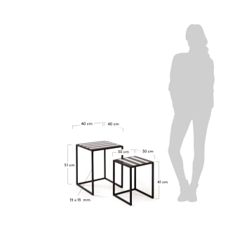Set de 2 tables d'appoint Skerry - dimensions