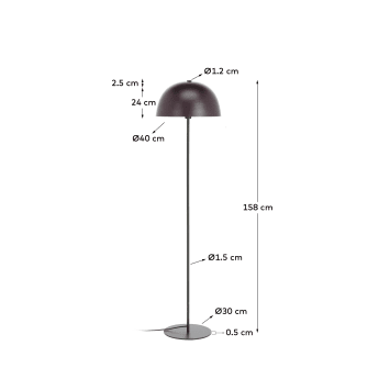 Aleyla metal floor lamp UK adapter - sizes