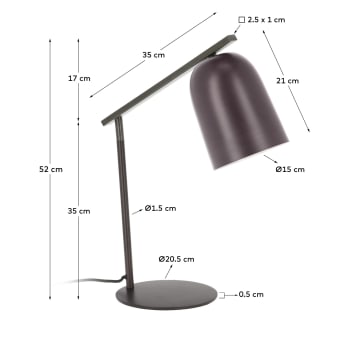 Kadia table lamp UK adapter - dimensions