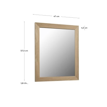 Specchio Wilany con cornice di larghezza 47 x 57,5 cm con finitura naturale - dimensioni