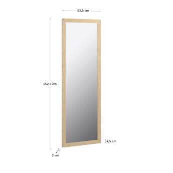 Καθρέπτης με ευρύ πλαίσιο Wilany 52,5 x 152,5 εκ, φυσικό φινίρισμα - μεγέθη