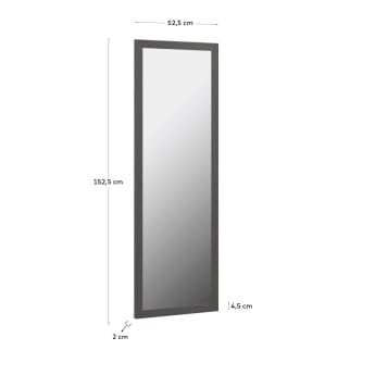 Specchio Wilany in MDF finitura scura 52,5 x 152,5 cm - dimensioni