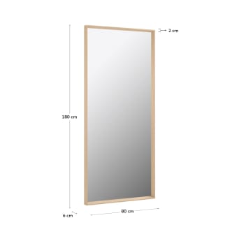 Specchio Nerina 80 x 180 cm con finitura naturale - dimensioni