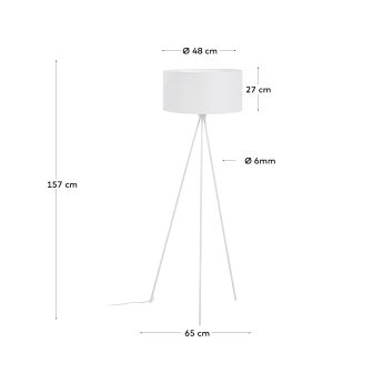Ikia floor lamp in metal with white finish UK adapter - sizes