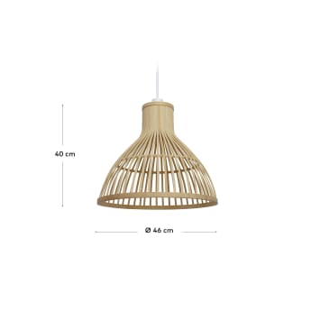Paralume per lampada da soffitto Nathaya in bambù finitura naturale Ø 46 cm - dimensioni