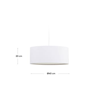Lampenkap voor hanglamp Santana wit met witte diffuser Ø 40 cm - maten