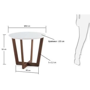Hodor Side table, brown and white - sizes
