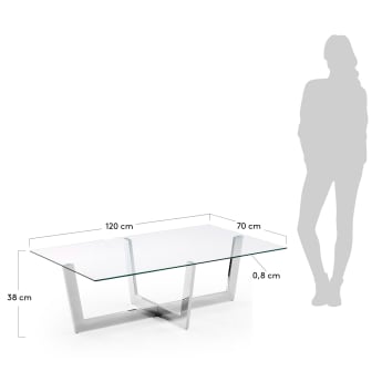 Transparent grass Plam coffee table 120 x 70 cm - sizes