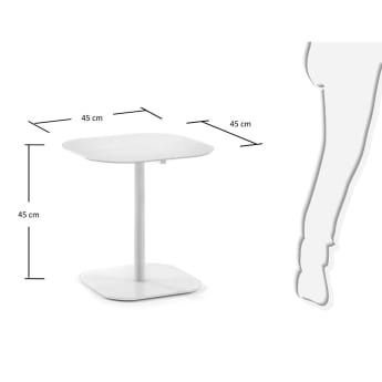 Tavolino Vel, bianco - dimensioni
