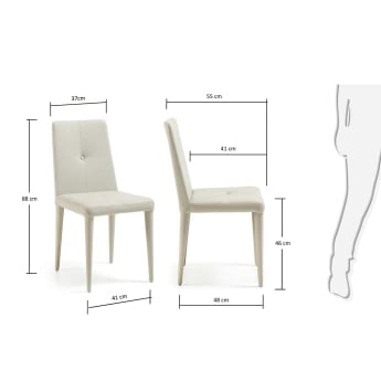 Chaise Cust, beige - dimensions