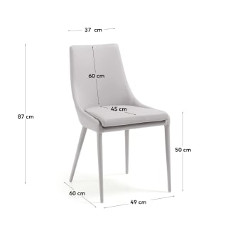 Cadeira Davi pele sintética bege - tamanhos
