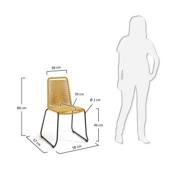 Cadeira Amirah mostarda - tamanhos