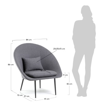 Dark grey Norsdam armchair - sizes