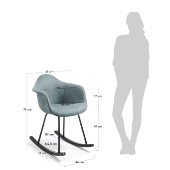 Chaise à bascule Kevya vert - dimensions