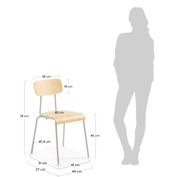 Klun chair, natural and grey - sizes