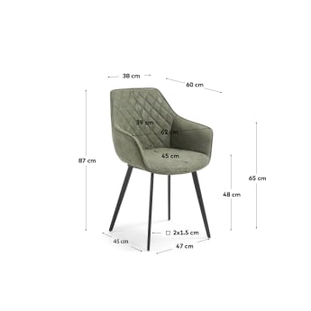 Green Amira chair - sizes